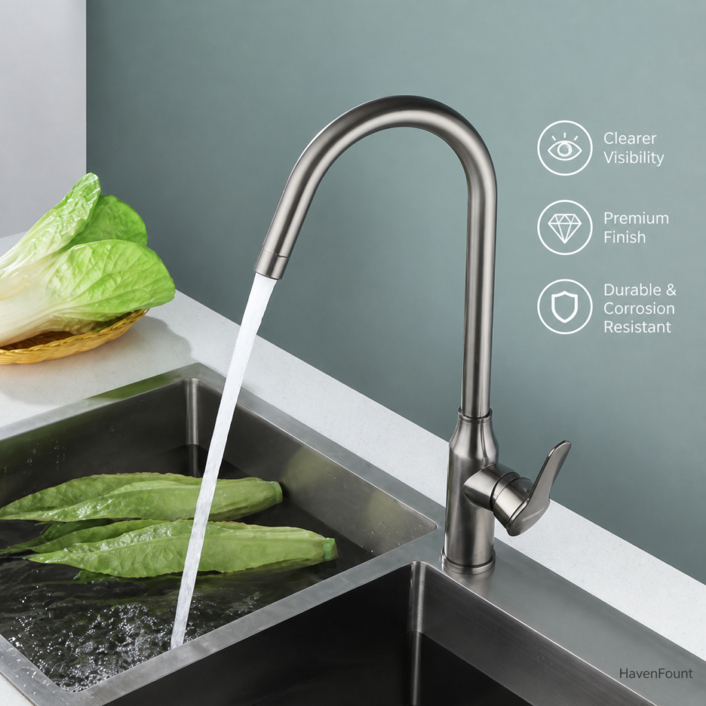 HavenFount Brass Gunmetal Rotating Kitchen Faucet | HF-0041