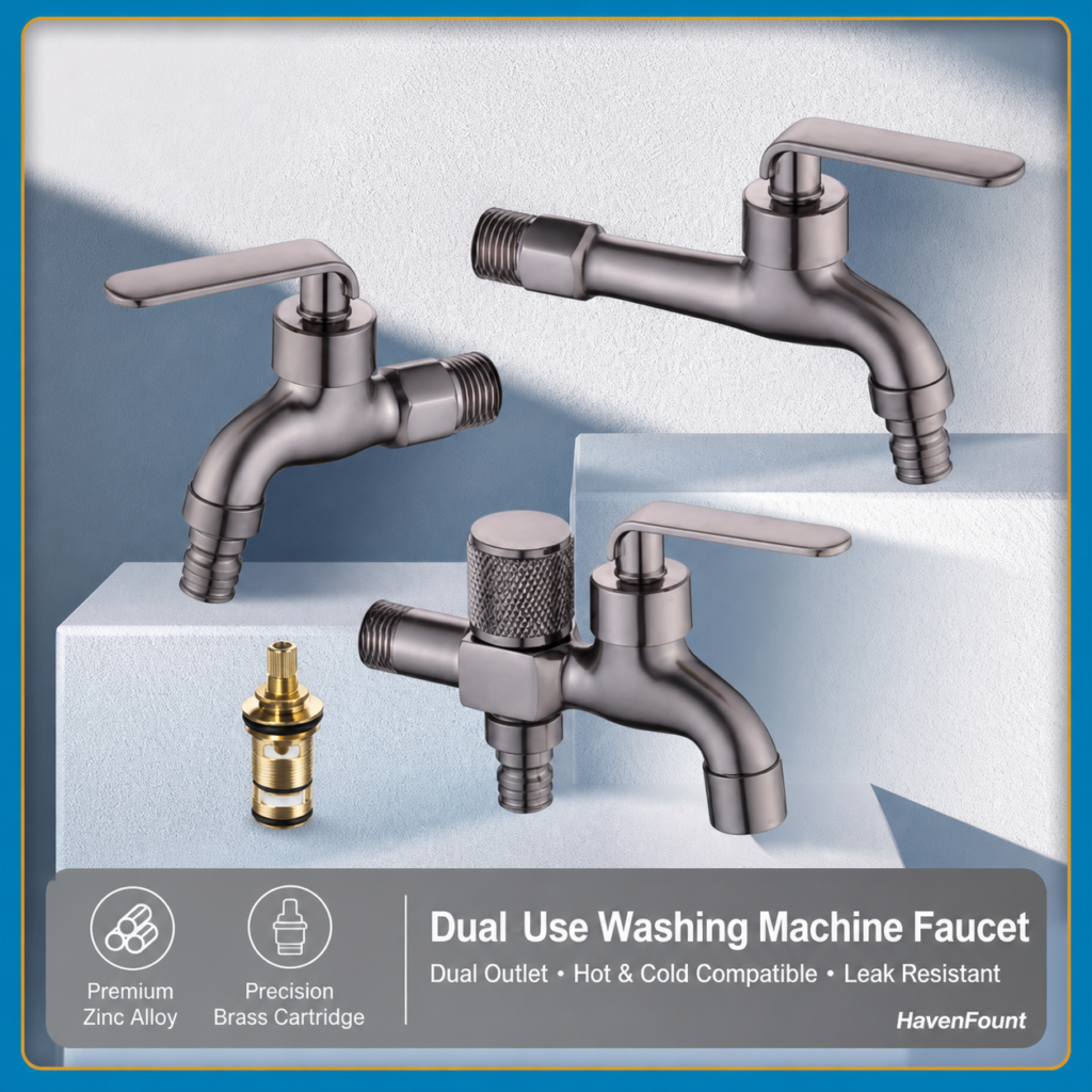 HavenFount Brass Gunmetal Bathroom Basin Faucet | HF-0043