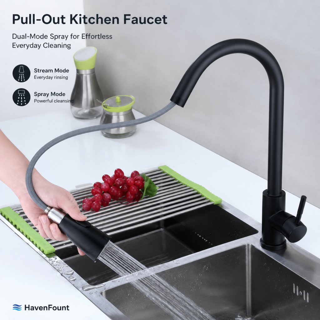 HavenFount SUS304 Pull-Out Kitchen Faucet | HF-0088