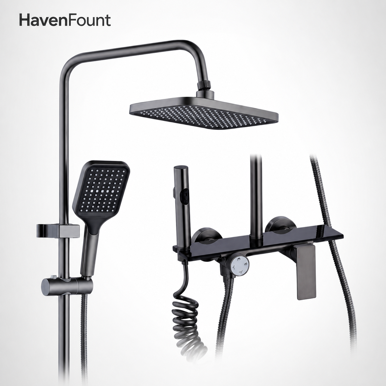 HavenFount Gunmetal Bathroom Shower System | HF-0099
