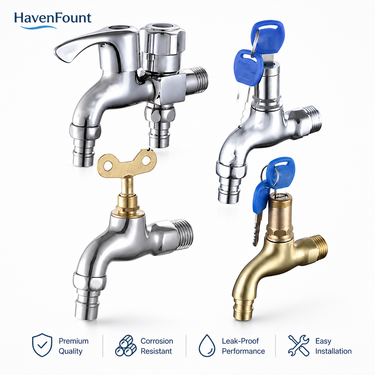 HavenFount Brass Plumbing Valve and Connector | HF-0111
