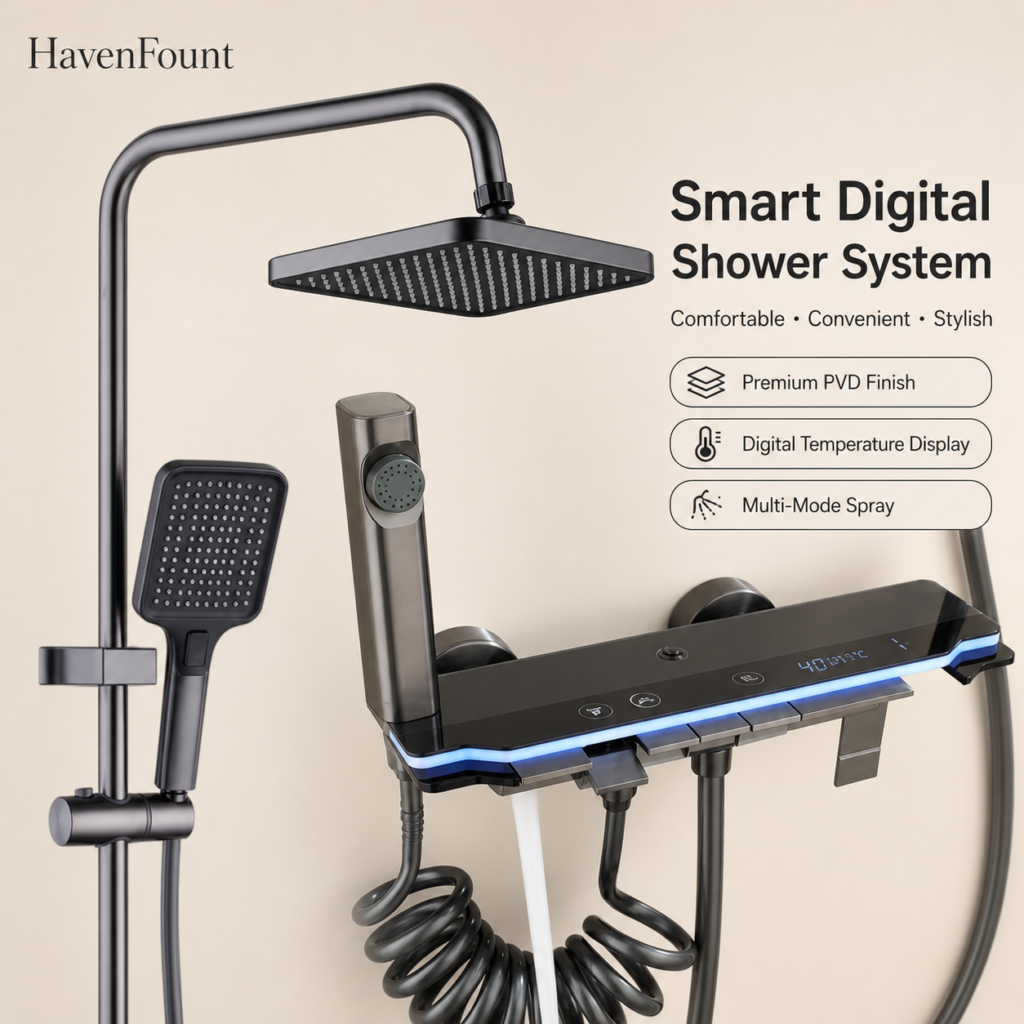 HavenFount Gunmetal Bathroom Shower System | HF-0119