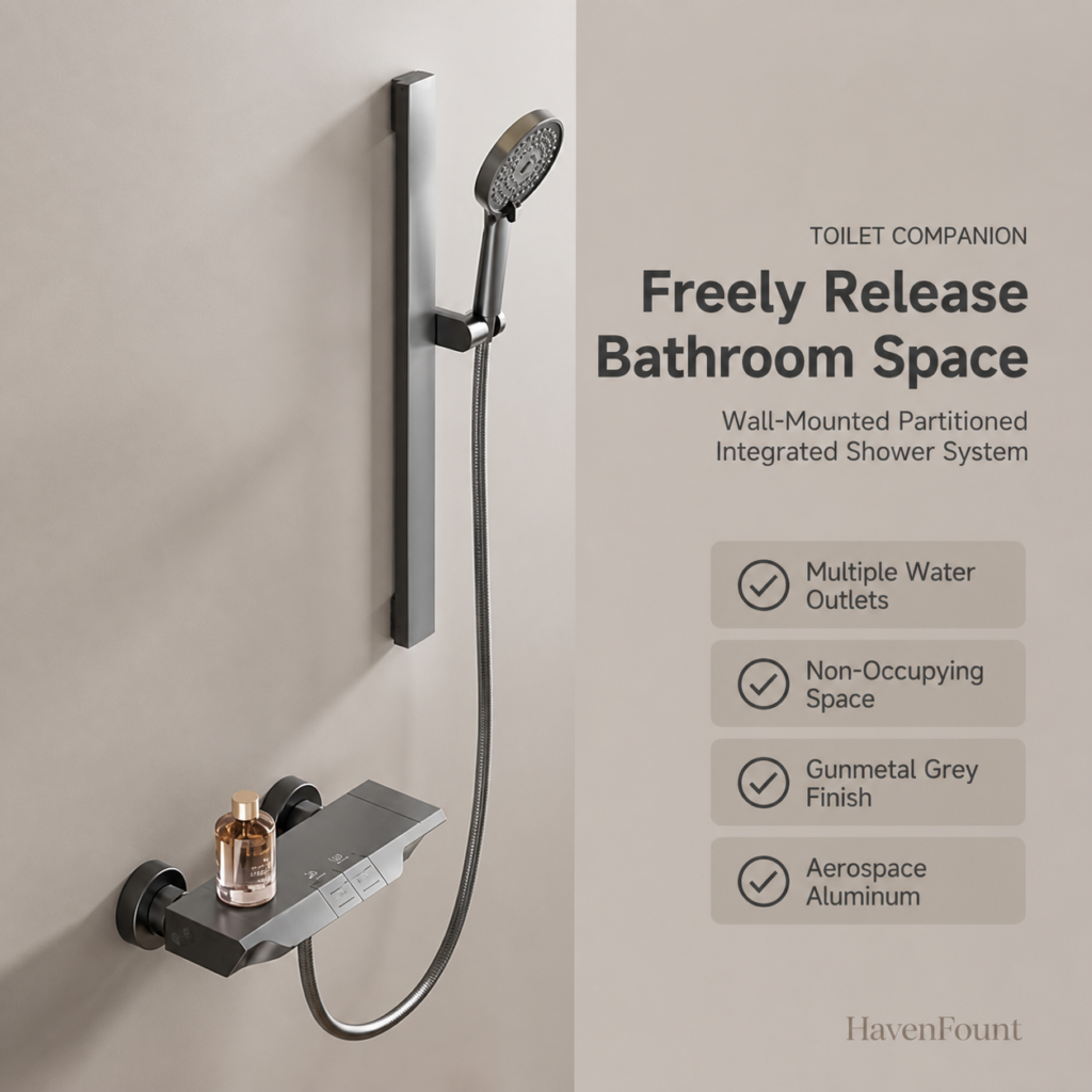 HavenFount Gunmetal Bathroom Shower System | HF-0131