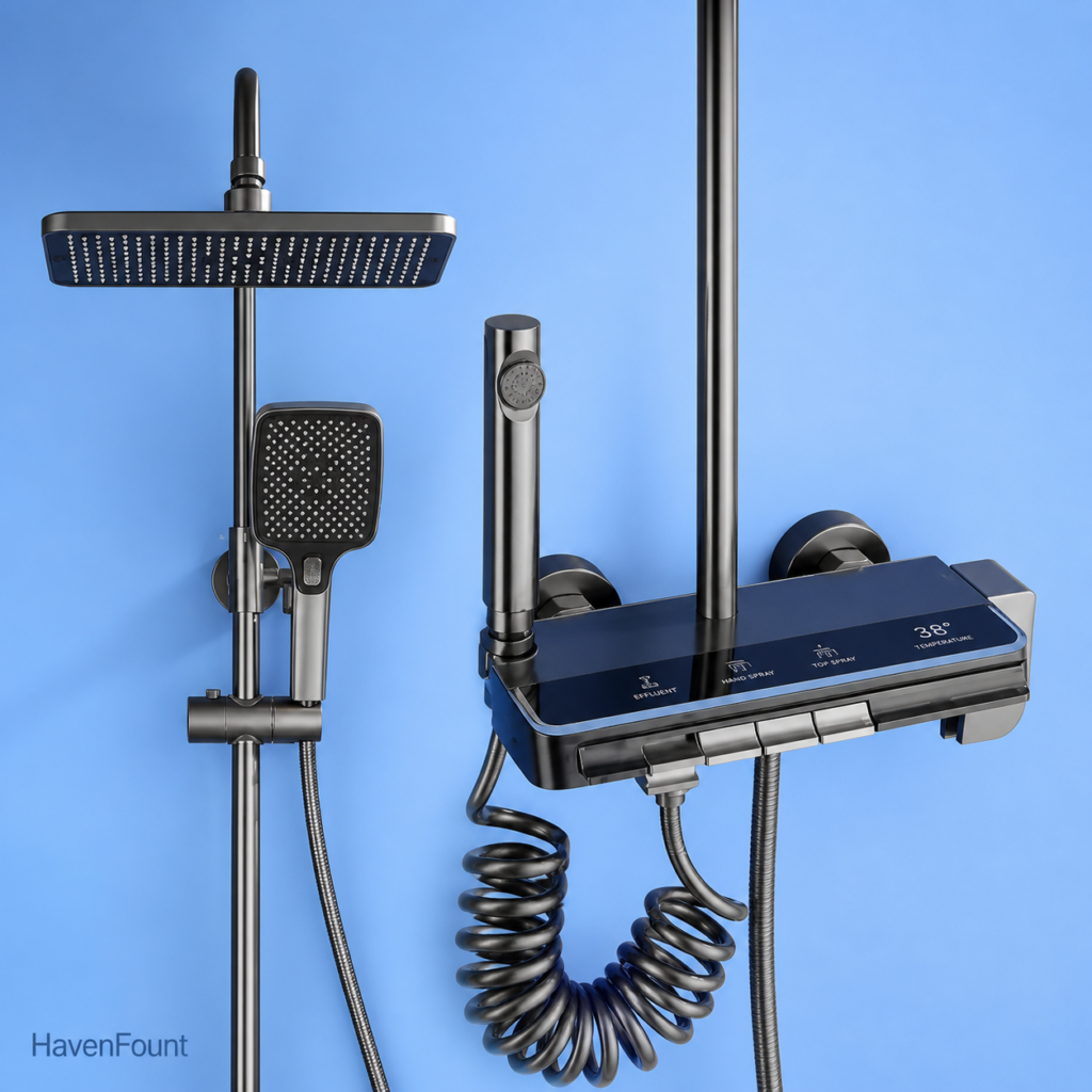 HavenFount Brass Gunmetal Bathroom Shower System | HF-0136