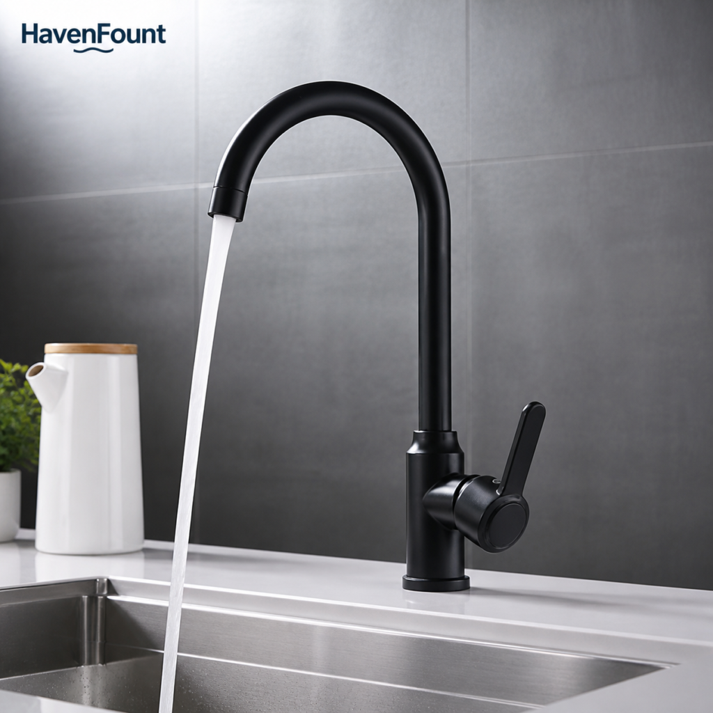 HavenFount SUS304 Gunmetal Kitchen Faucet | HF-0173