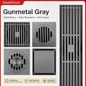 HavenFount Brass Gunmetal Bathroom Drainage Fitting | HF-0179