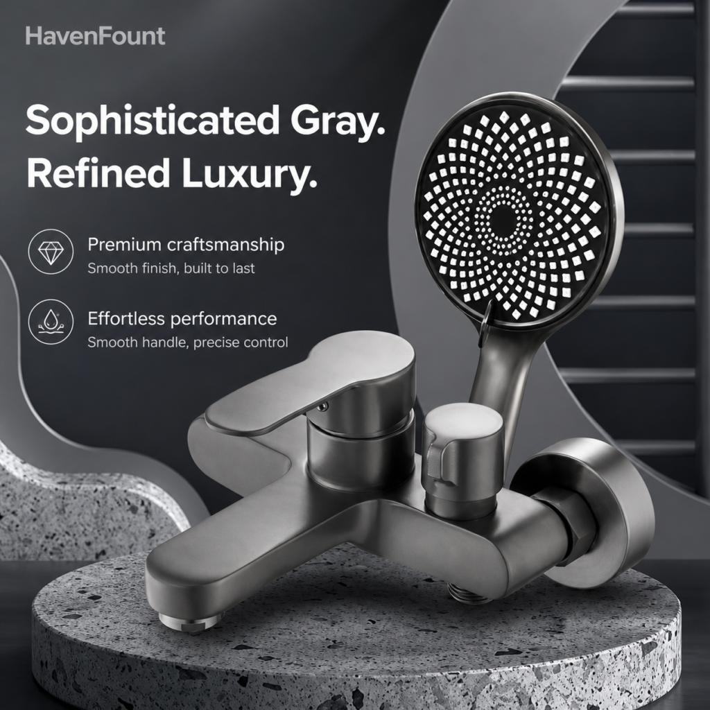 HavenFount Brass Gunmetal Bathroom Shower System | HF-0181