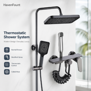 HavenFount Gunmetal Bathroom Shower System | HF-0184