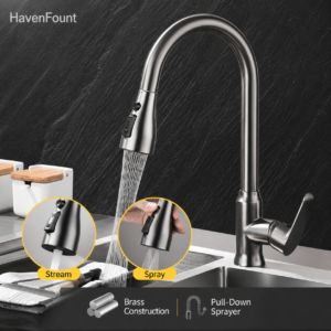 HavenFount Brass Pull-Out Kitchen Faucet | HF-0188