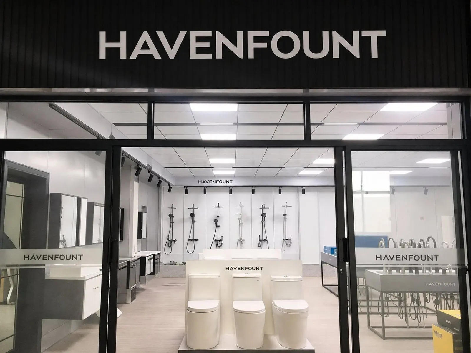 HavenFount bathroom products showroom entrance