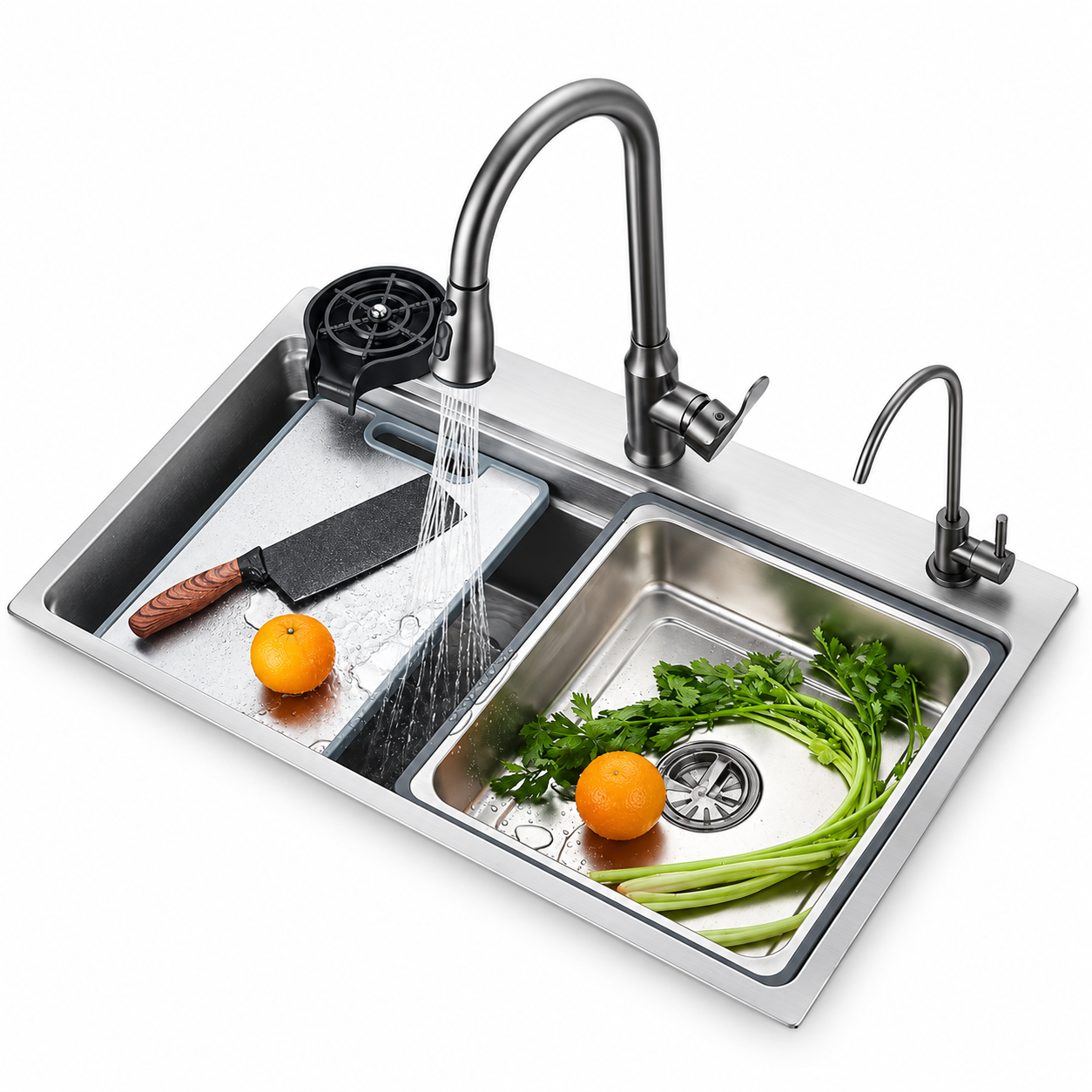 304 Stainless Steel Nano Kitchen Sink Workstation