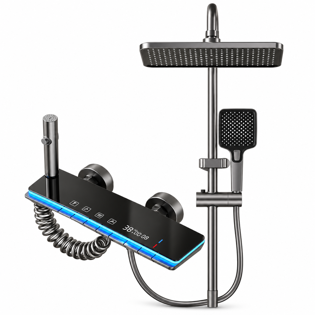 Digital Display Piano-Key High-Pressure Shower System